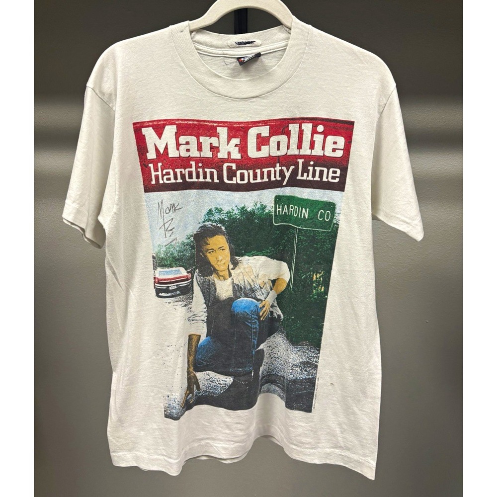 Screen Stars single stitch Vtg 1990s Mark Collie Hardin County Line Tee White L